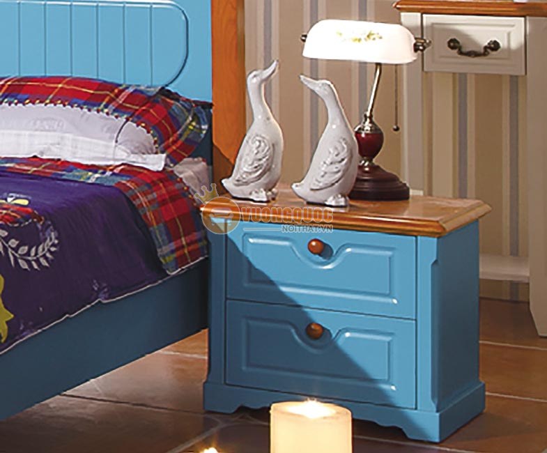 Bộ phòng ngủ màu xanh dương cá tính CTH7A008-3